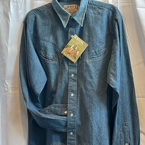 Vintage Schaefer Outfitter Western Denim Mens Shirt. Size Large